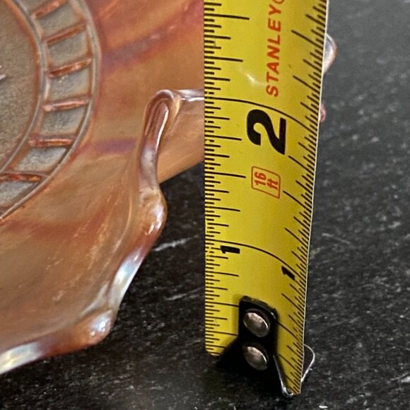 Antique Carnival Glass by Dugan "WindFlower" Ruffled Bowl Iridescent c1910 EC - Picture 10 of 11